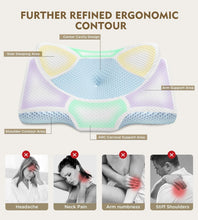 Load image into Gallery viewer, Adjustable Cervical Memory Foam Pillow for Neck Pain Relief &amp; Cooling Comfort