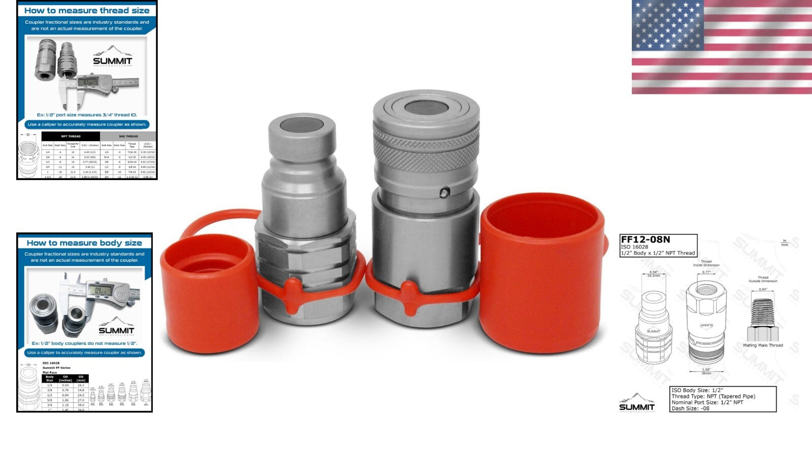 Alloy Steel Hydraulic Quick Connect Set for Skid Steer Machinery - Max Flow Rate