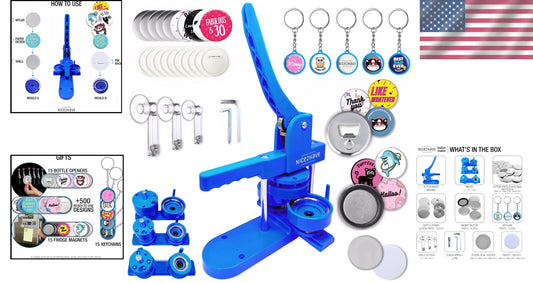 Versatile Button Maker Machine - Create 500 Custom Pins, Keychains & Gift Items