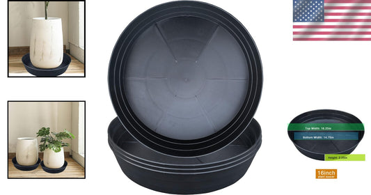 Durable 16-Inch Plant Saucers - Protect Surfaces with Sturdy Drainage Trays