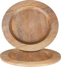 Load image into Gallery viewer, Handcrafted Rustic 13" Natural Wood Charger Plates - Set of 2 for Elegant Dining