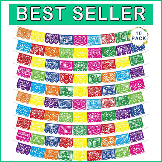 Exquisite 10 Pack Mexican Themed Party Banners - 180 FT for Ultimate Celebration