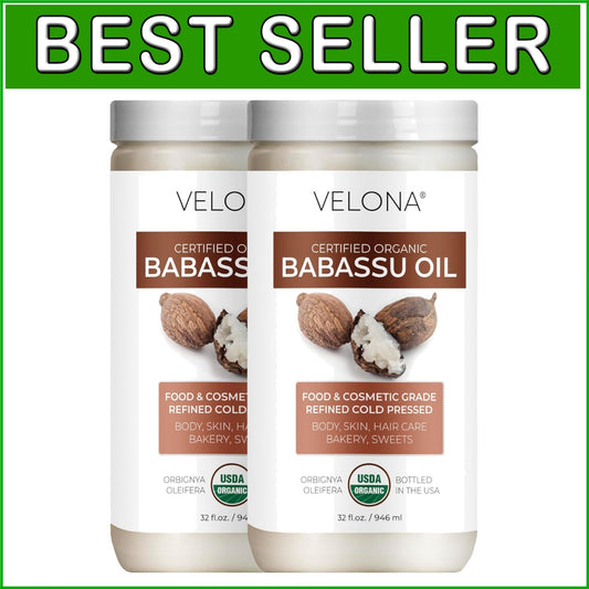 USDA Certified Organic Babassu Oil - 64 Fl Oz Pure Carrier Oil for Skin & Hair