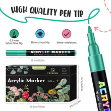 Load image into Gallery viewer, Vibrant 72 Colors Acrylic Paint Pens - Ideal for Sketching, Calligraphy &amp; More
