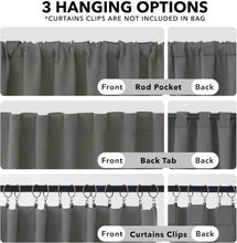 Load image into Gallery viewer, Versatile Blackout Drapes - Light Grey 52x95 Curtains with Dual Hanging Options