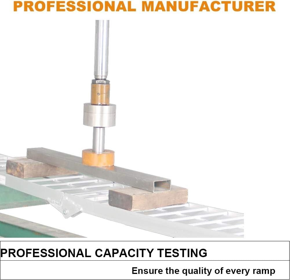 Folding 7.5FT Aluminum Motorcycle Ramp for Trucks, 750 lbs Capacity Safe Loading