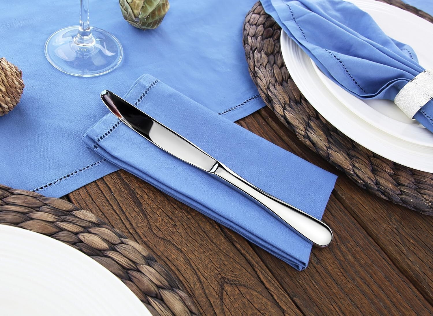 Set of 12 Elegant 9.15-Inch Stainless Steel Dinner Knives - Corrosion Resistant