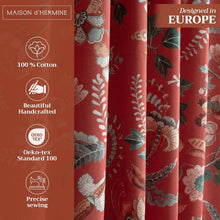 Load image into Gallery viewer, Stylish 108-Inch Light Filtering Cotton Drapes - Terracotta, Rod &amp; Loop Design