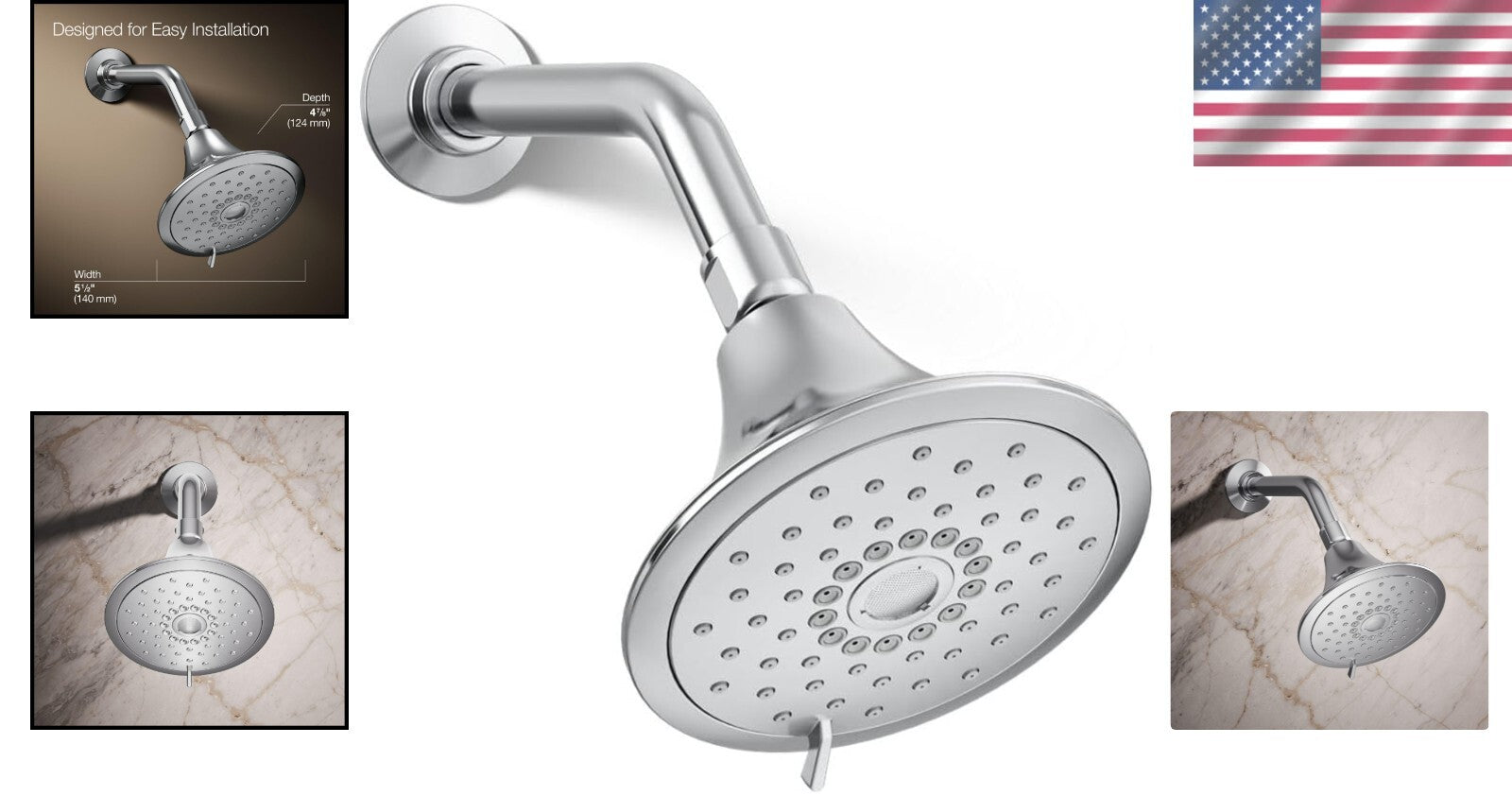 Forte Wall-Mount Showerhead with Katalyst Technology - 2.5 GPM Full Body Spray