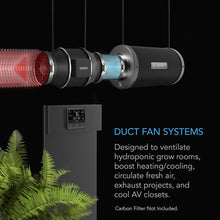Load image into Gallery viewer, Smart 6” Inline Fan with Real-Time Climate Control - Perfect for Indoor Gardens