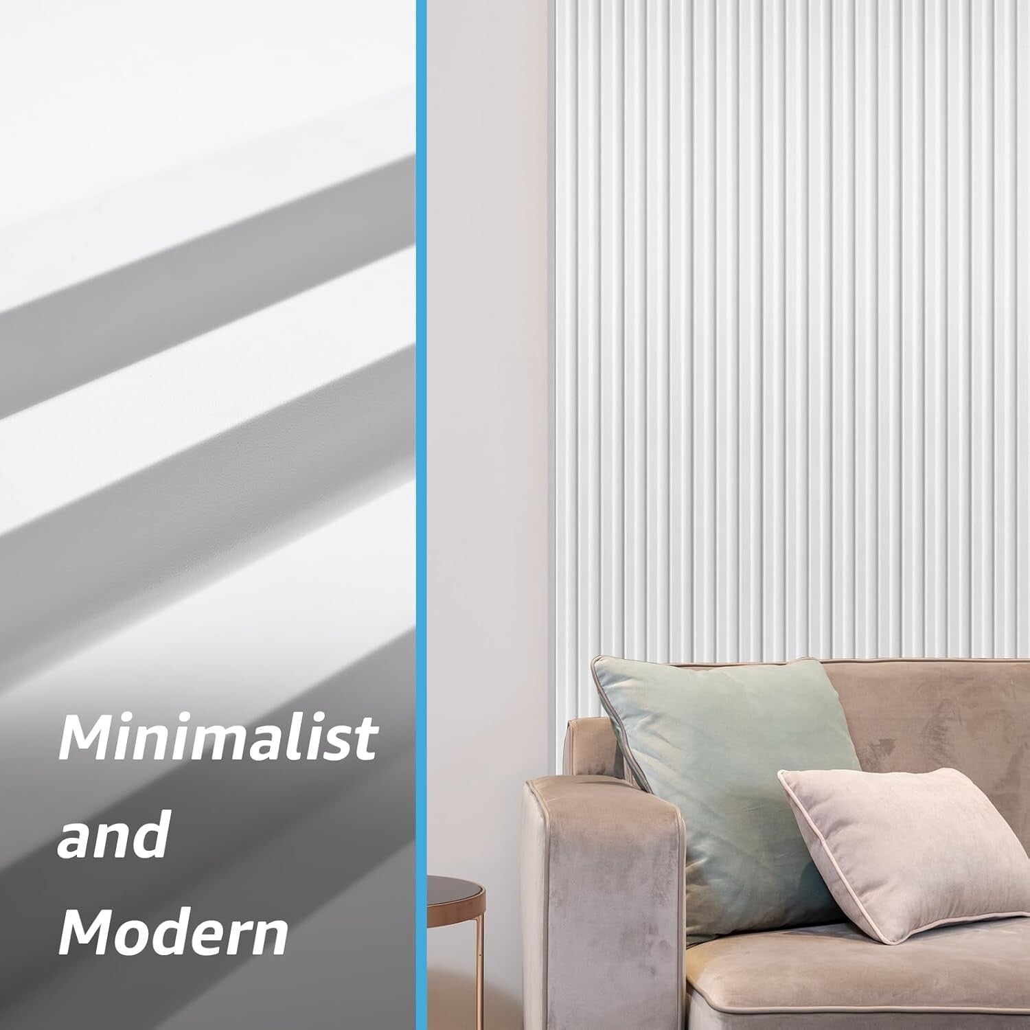 Contemporary Matte White WPC Slat Panels - Easy Install 8-Pack for Interiors