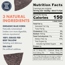 Load image into Gallery viewer, Naturally Grown Blue Corn Chips with Grass-Fed Tallow - 30 Oz, Gourmet Snack