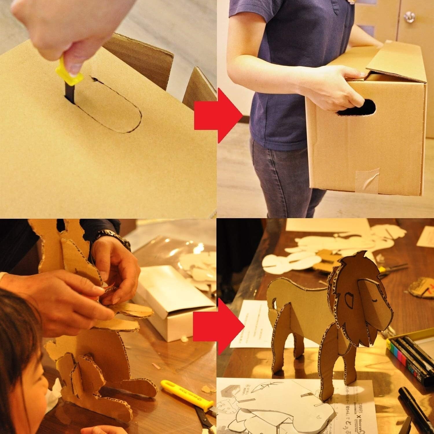 7.5-Inch Yellow Cardboard Cutter Set - Safety Design and Non-Stick Blade, 5 Pack