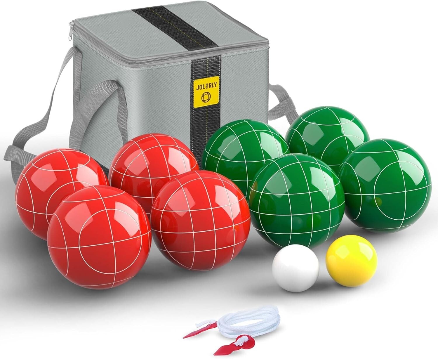 Durable 107mm Bocce Ball Set with Premium Polyresin & Carry Bag for Tournaments