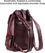 Load image into Gallery viewer, Handcrafted 21" Leather Daypack with Spacious Laptop Compartment &amp; Vintage Style