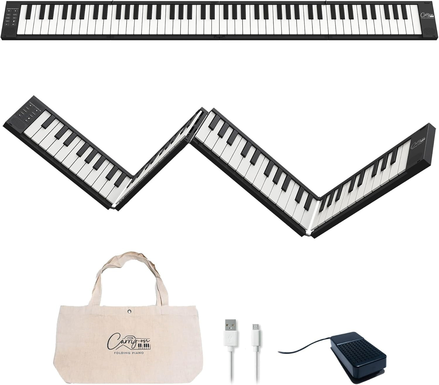 All-in-One 88 Key Folding Piano – Travel-Friendly with Powerful Battery & Sounds