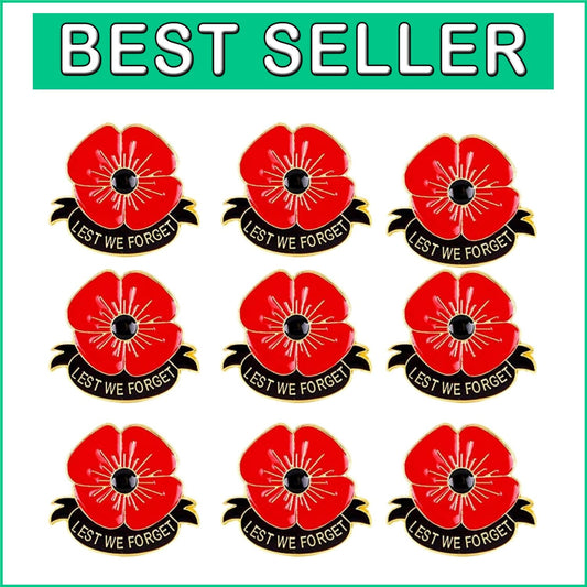 Bulk Poppy Flower Pins – Beautiful Memorial Day Accessories, 10 to 200 Pack
