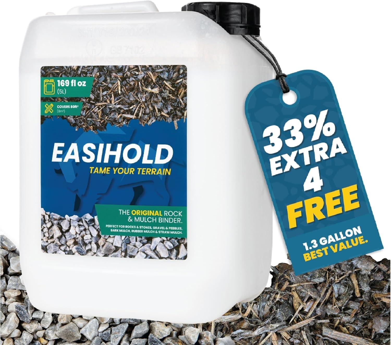 Ready-to-Use EASIHOLD Gravel Binder - Eco-Friendly Solution for Stones & Mulch
