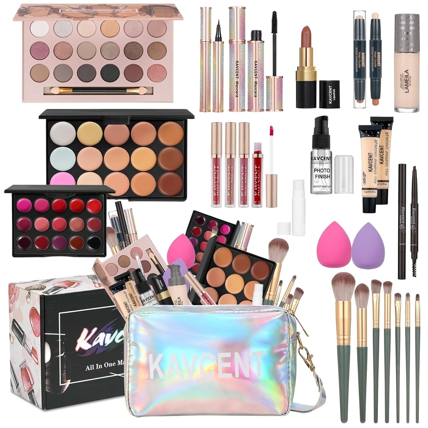Ultimate Makeup Gift Set for Women: Includes Palettes, Brushes & More
