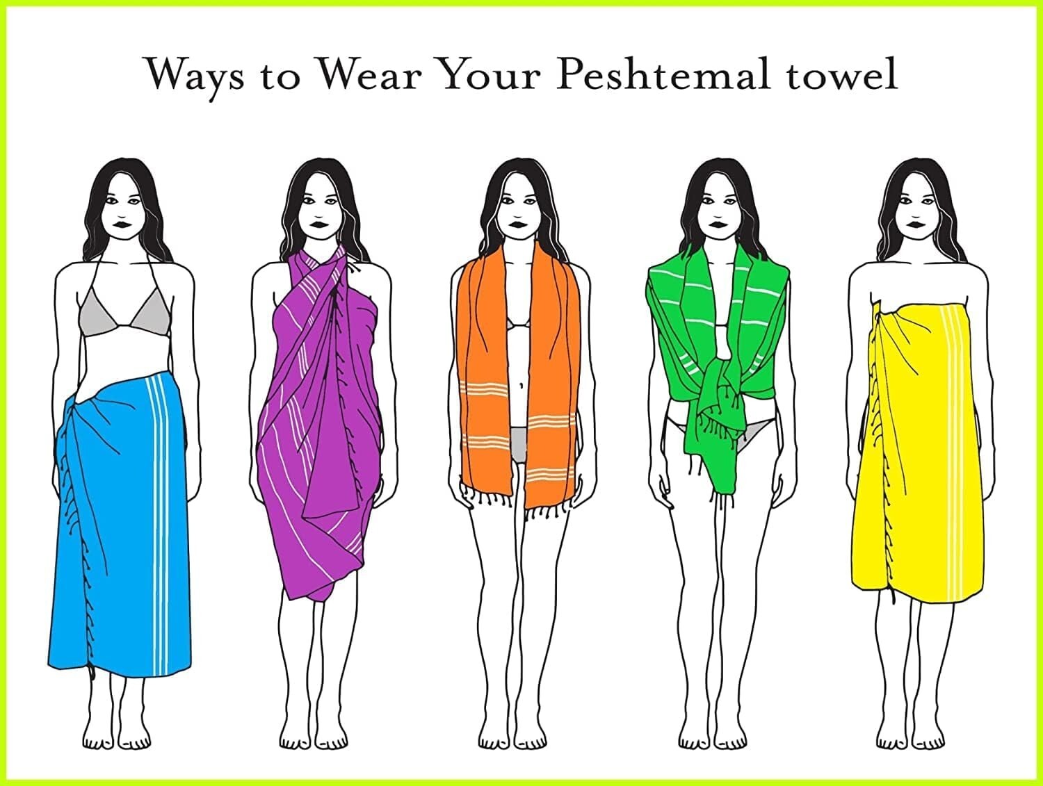 Extra Large 6 Pack Turkish Beach Towels 72x40" - Premium Sand-Resistant Design