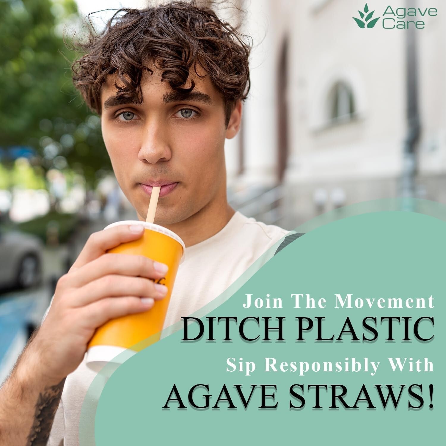 Eco-Friendly 2000-Pack 8.25" Compostable Agave Fiber Straws, Durable & Non-Toxic