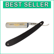 Load image into Gallery viewer, Luxury Straight Razor with Carbon Steel Blade &amp; Ebony Handle - 24K Gold Accents