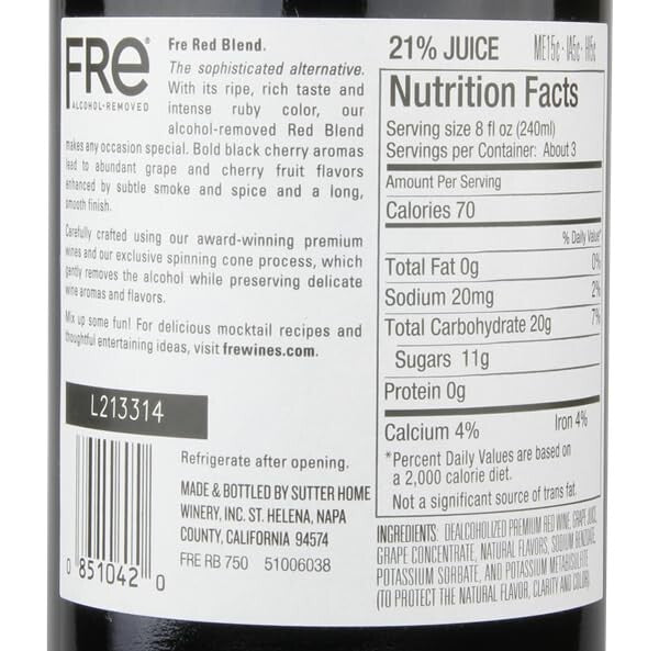 Indulge in Sutter Home Fre Non-Alcoholic Red Blend - Seasonal Pairings Included