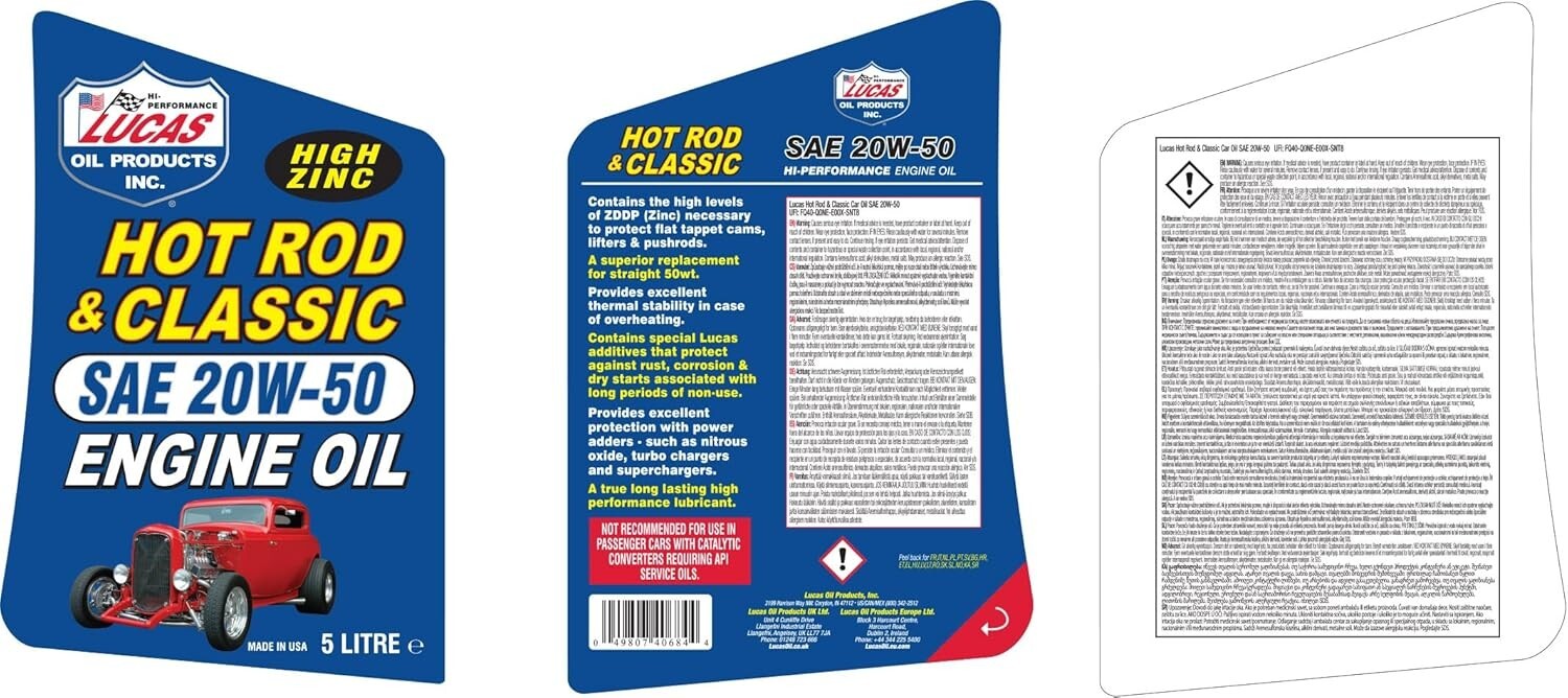 High-Performance 3-Pack 20W-50 Petroleum Oil - 5 Qt Jugs, Max Engine Protection