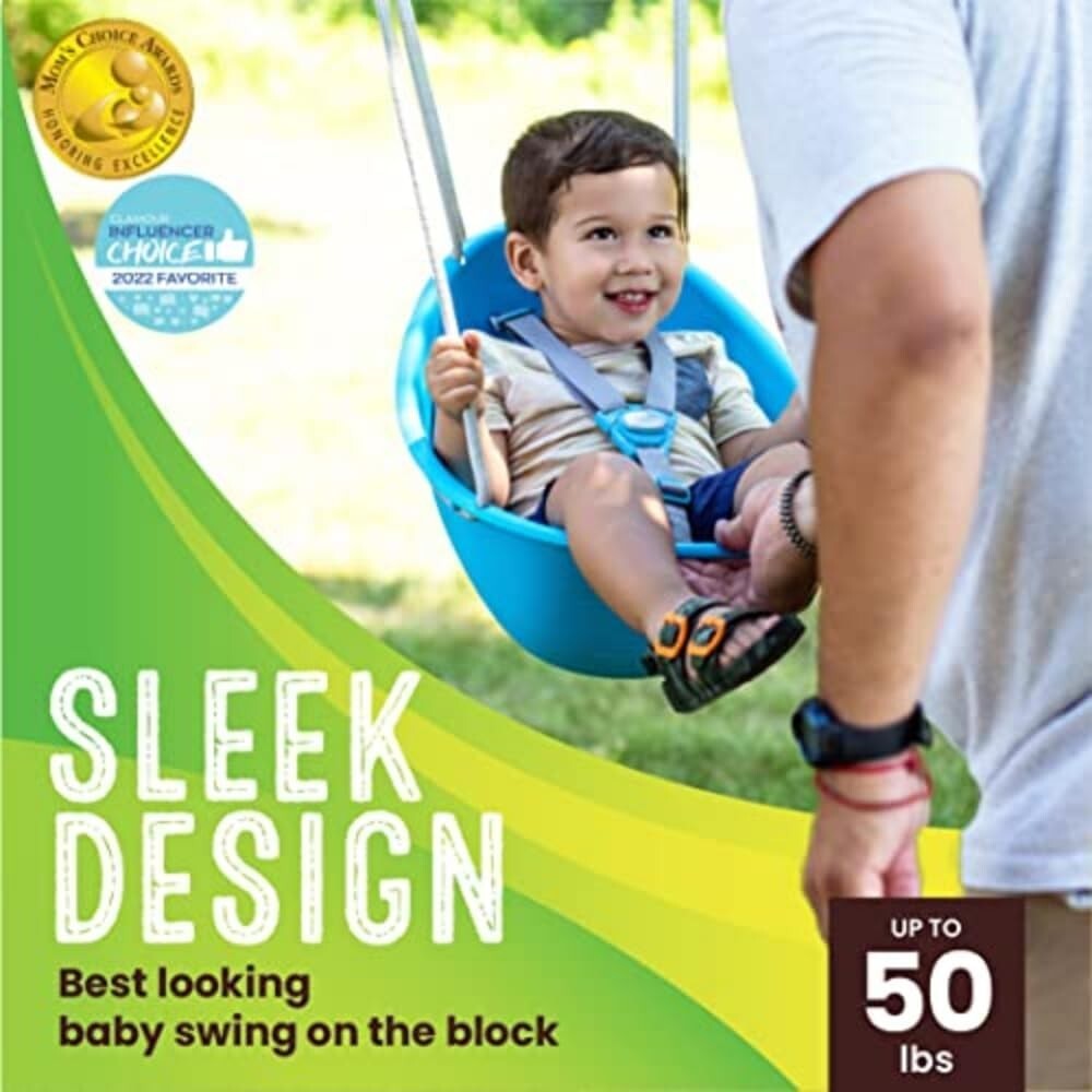 Adjustable Toddler Swing with 3-Point Harness - Perfect for Ages 6-36 Months