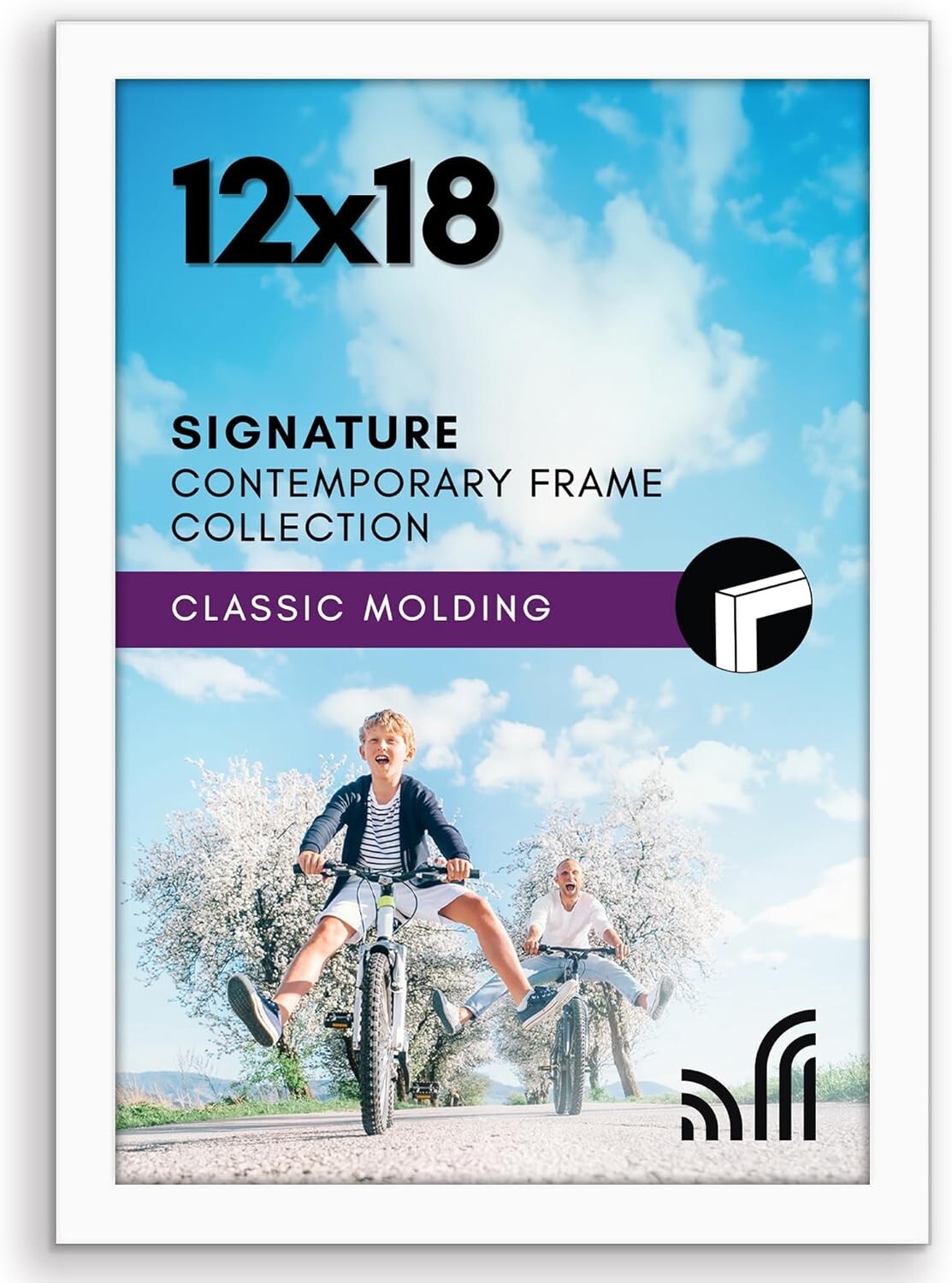 Versatile 12x18 Wall-Mount Photo Frame with White Finish - Horizontal & Vertical