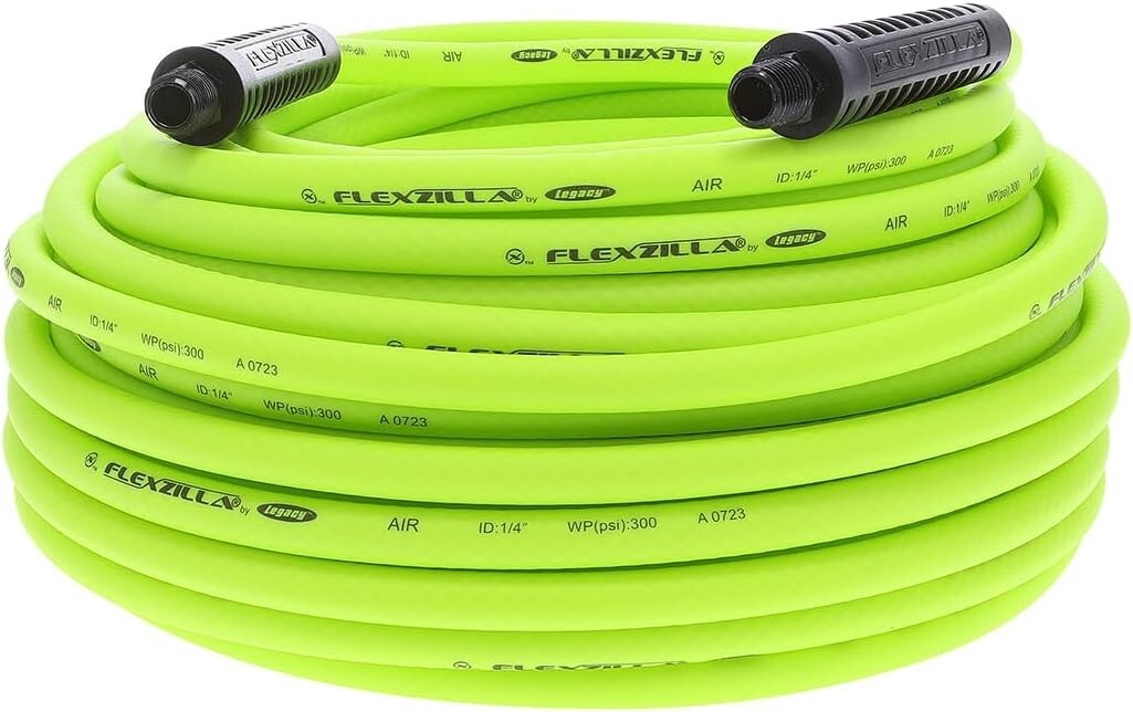 All-Weather Flexible Air Hose with 1/4" MNPT Fittings - 100 Feet of Durability