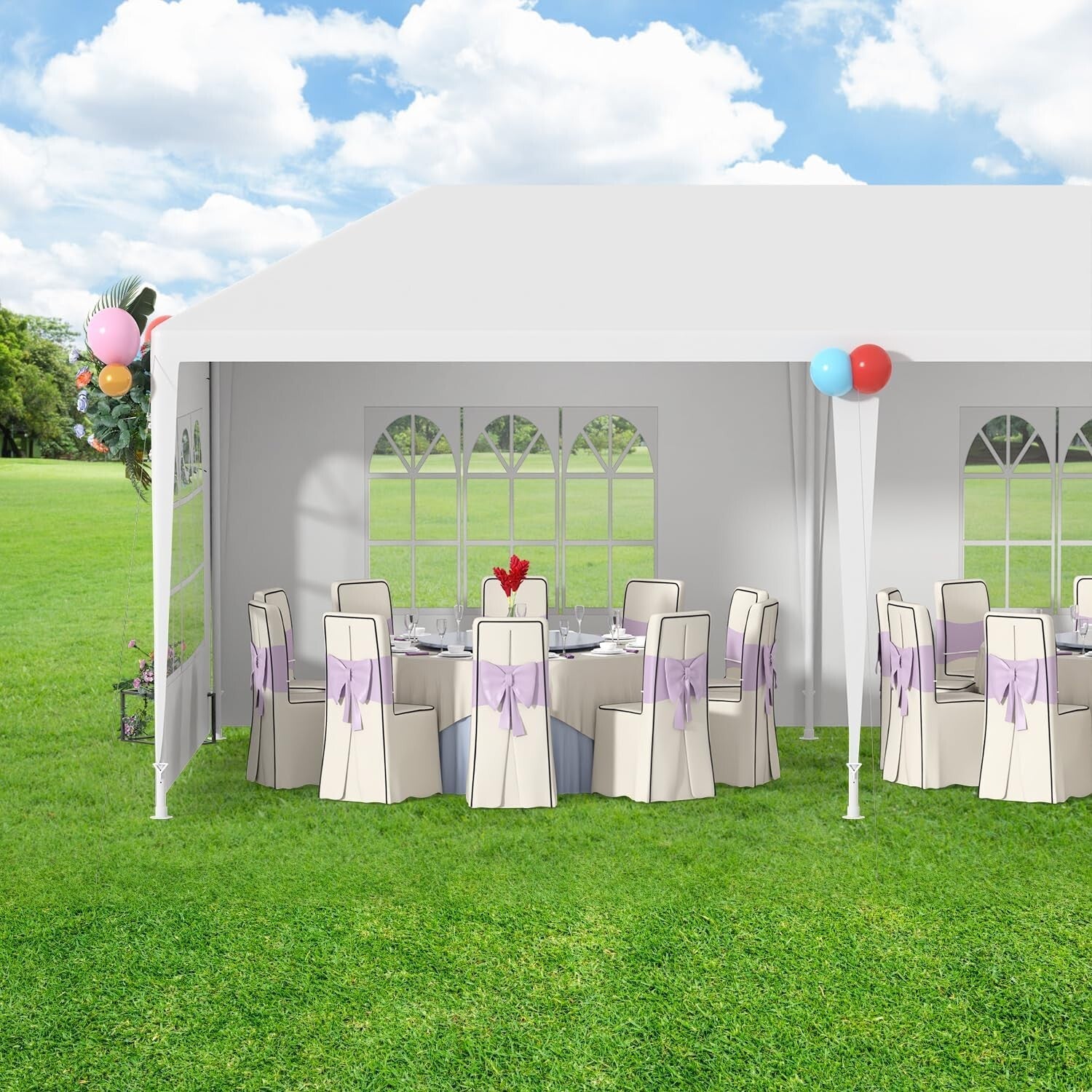 Spacious 10x30ft Outdoor Wedding Tent with 5 Removable Walls - Party Essential