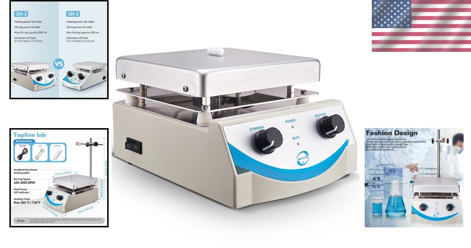 Premium Hot Plate Magnetic Stirrer 5000ml with Adjustable Speed and Temp Control