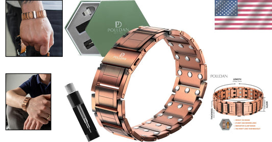 3X Power Copper Bracelet for Men - Luxury Magnetic Therapy Gift Box Included