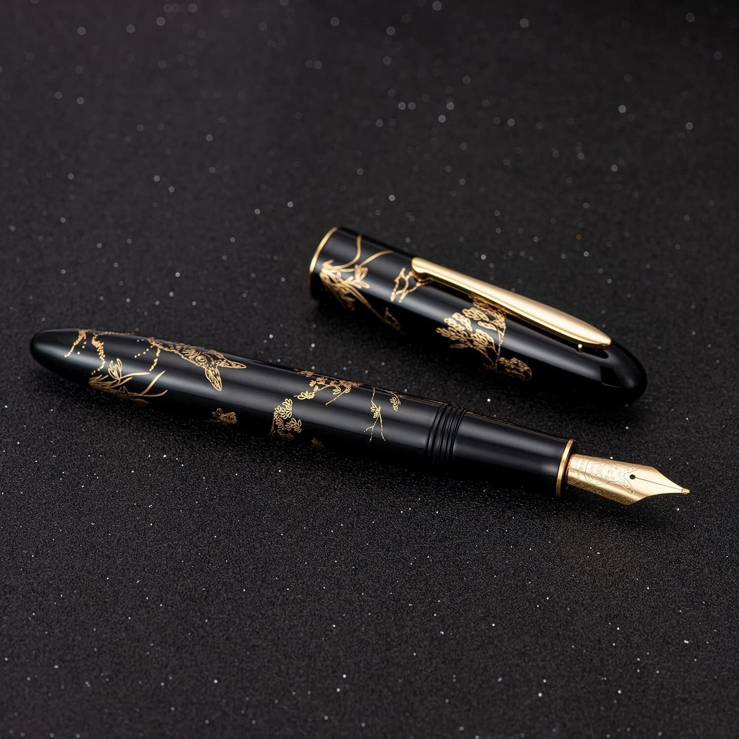 Artisan N23 Black Fountain Pen with Elegant Rabbit Totem - Quality Writing Tool