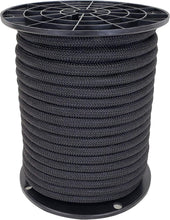 Load image into Gallery viewer, 100 Feet Marine Grade Black Polyester Bungee Cord - 3/8" Durable Shock Line