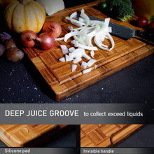 Load image into Gallery viewer, Extra Large Bamboo Cutting Board Set of 3 with Juice Grooves - Kitchen Essential