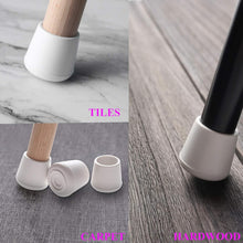 Load image into Gallery viewer, Round White Rubber Leg Caps - 64 Pack, Non-Slip Floor Protectors for 7/8” Legs