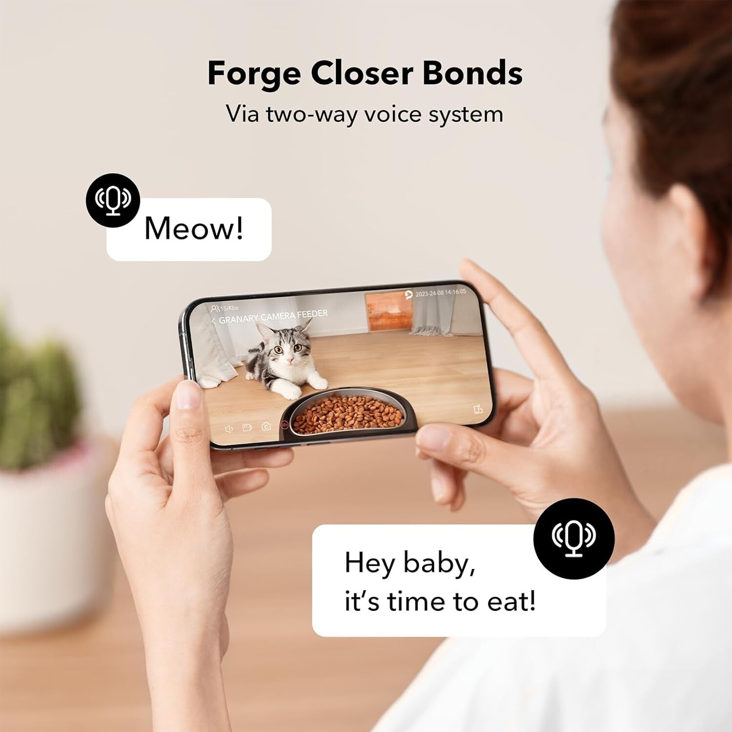 Smart Automatic Pet Feeder with 1080P HD Camera & 2-Way Audio for Cats & Dogs