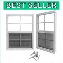Load image into Gallery viewer, Weather-Resistant 2-Pack Small Aluminum Shed Windows with Adjustable Ventilation
