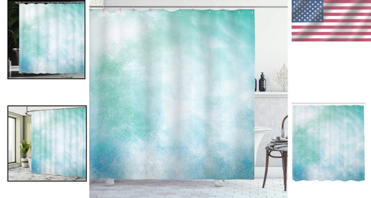 Artistic Turquoise Shower Curtain - Unique Cloud Print, Grommet Style 69" x 84"