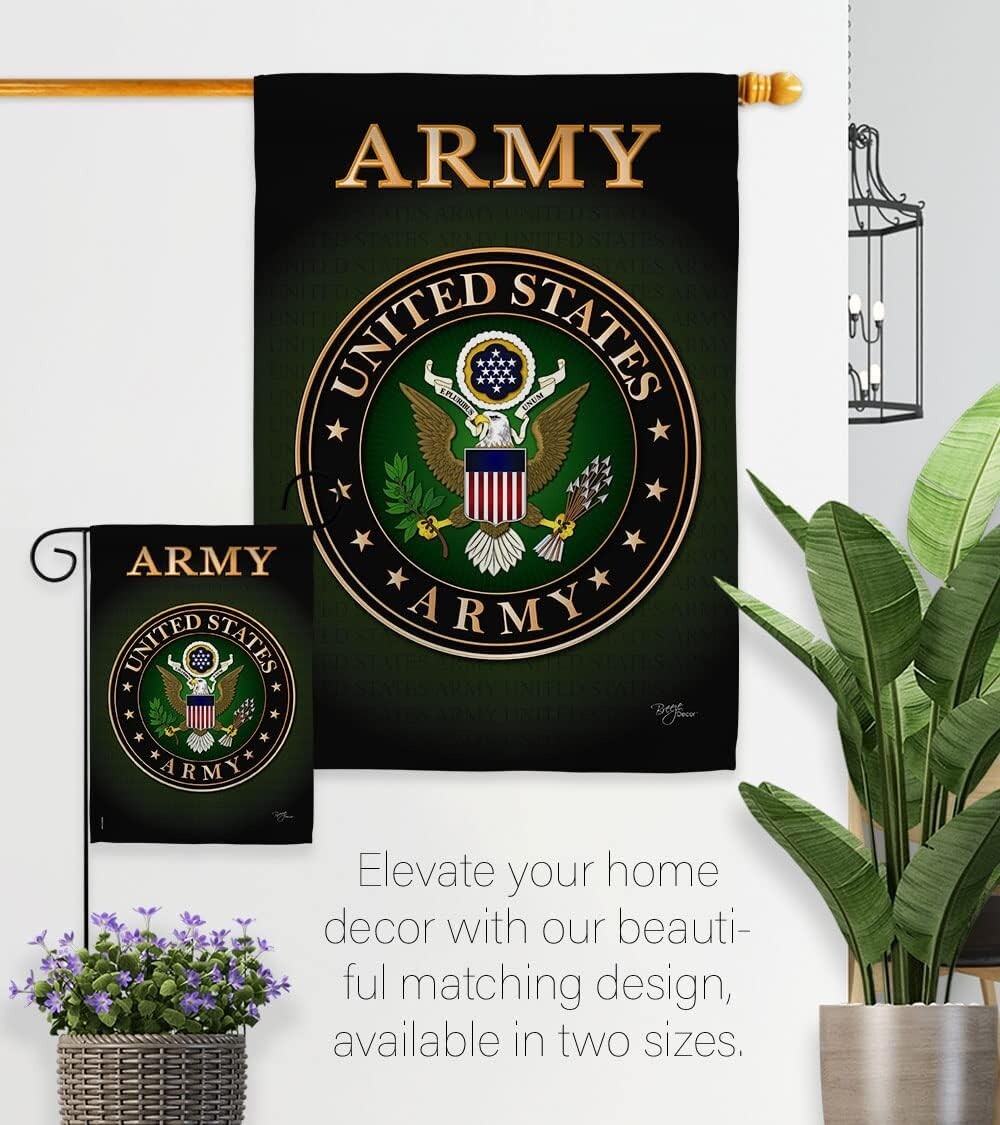 Elegant 28"x40" Double-Sided Military Flag with Adjustable Bracket - Made in USA