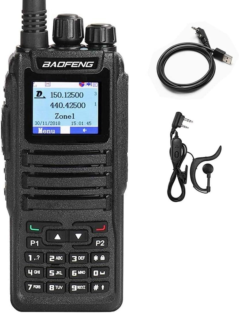 All-In-One DM-1701 Two Way Radio: Analog/Digital, 10 Mile Range & Multi-Function