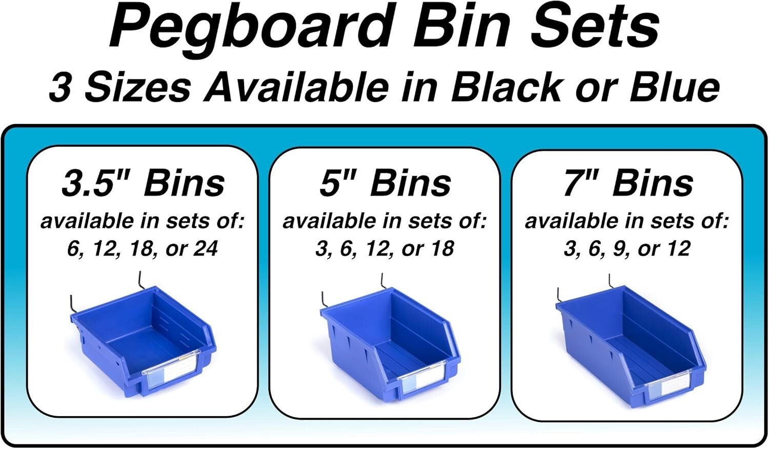 Efficient 24-Pack Heavy Duty Bins for Pegboards - Organize Your Workspace