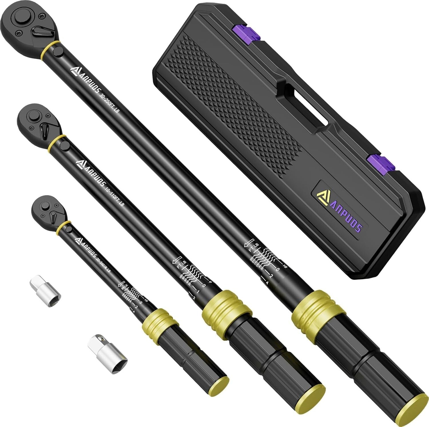 Durable 5-Piece Torque Wrench Set with Dual-Range & Calibration Certificate