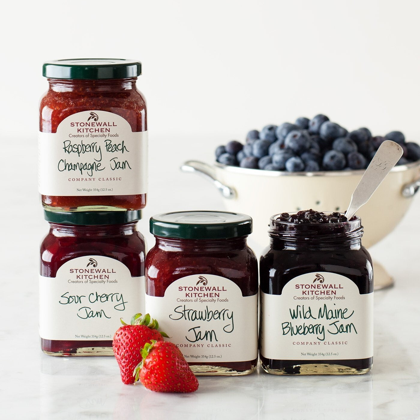 Gourmet 4-Piece Jam Collection: Raspberry Peach, Strawberry & More Delights
