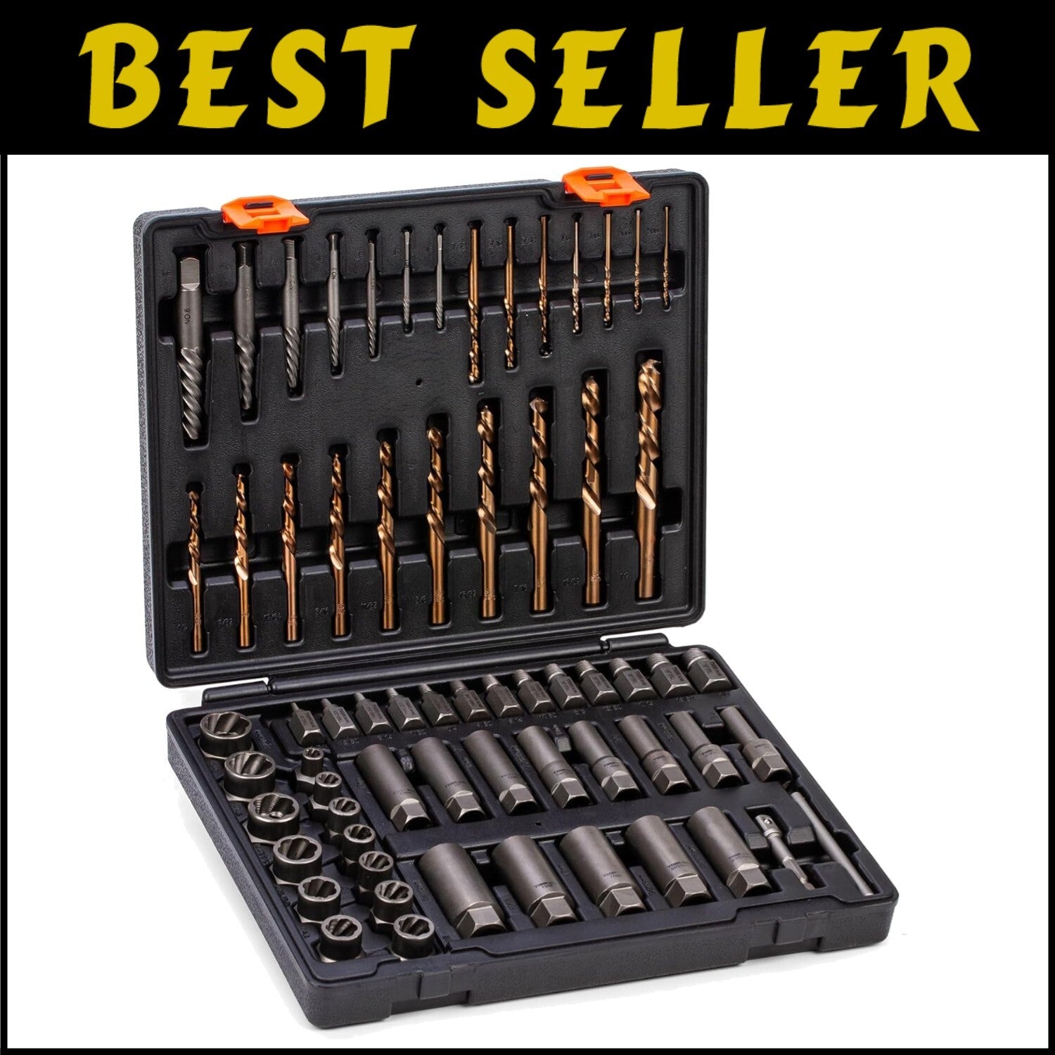 Complete 65-Piece Easy Out Extractor Kit for Removing Stripped Bolts and Nuts