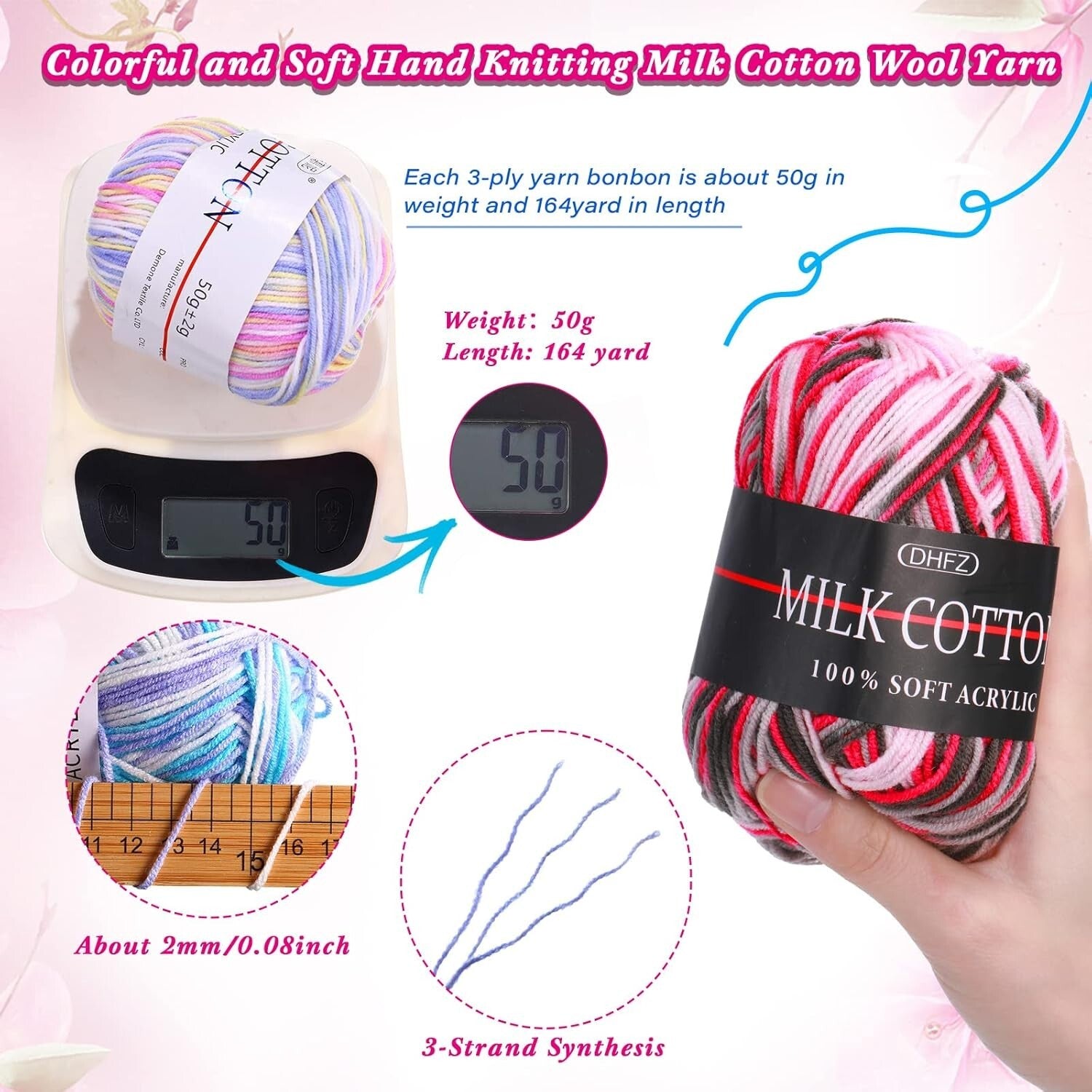 Vibrant 34 Color Milk Cotton Yarn Bundle - Perfect for Custom Crochet Projects