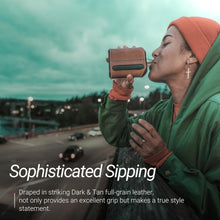 Load image into Gallery viewer, Durable Leather-Covered Glass Hip Flask - Ideal Gift for Spirits Enthusiasts