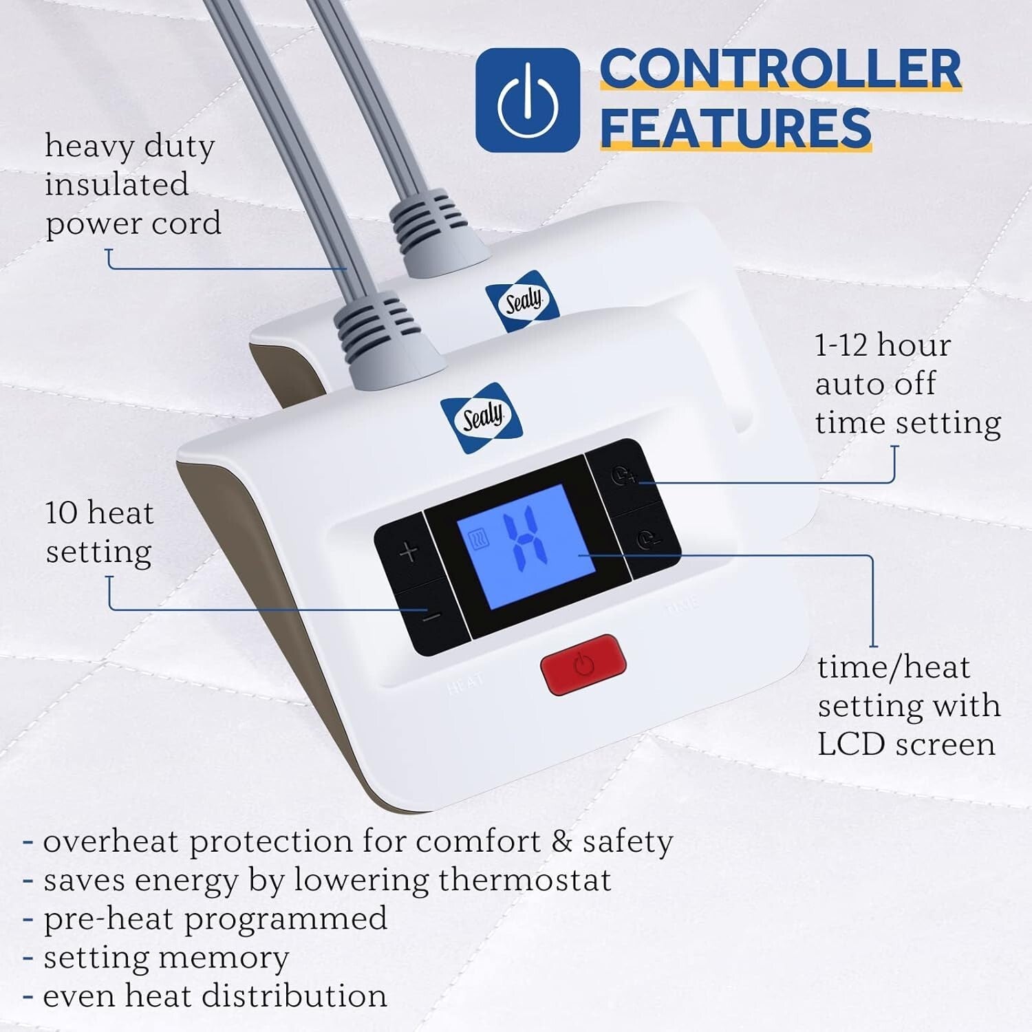 Premium Waterproof Heated Mattress Pad - Dual Control & 12 Hour Auto Shut Off